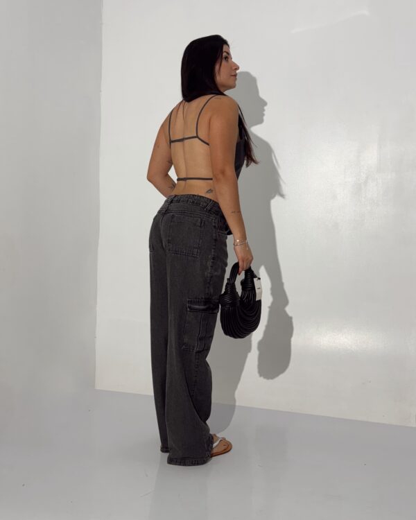 Calça Jeans Cargo Estonada - Imagem 4