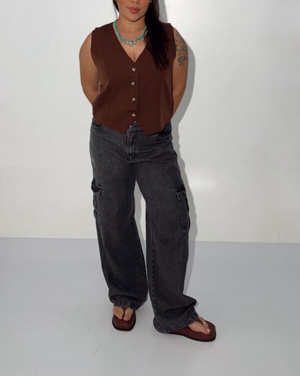 Calça Jeans Cargo Estonada - Imagem 5