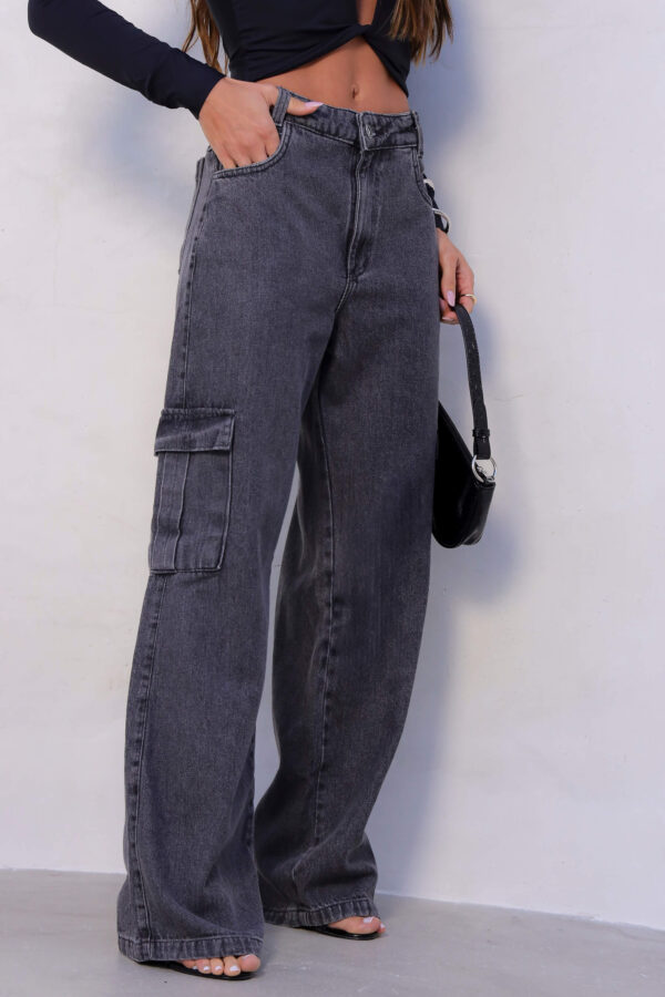 Calça Jeans Cargo Estonada